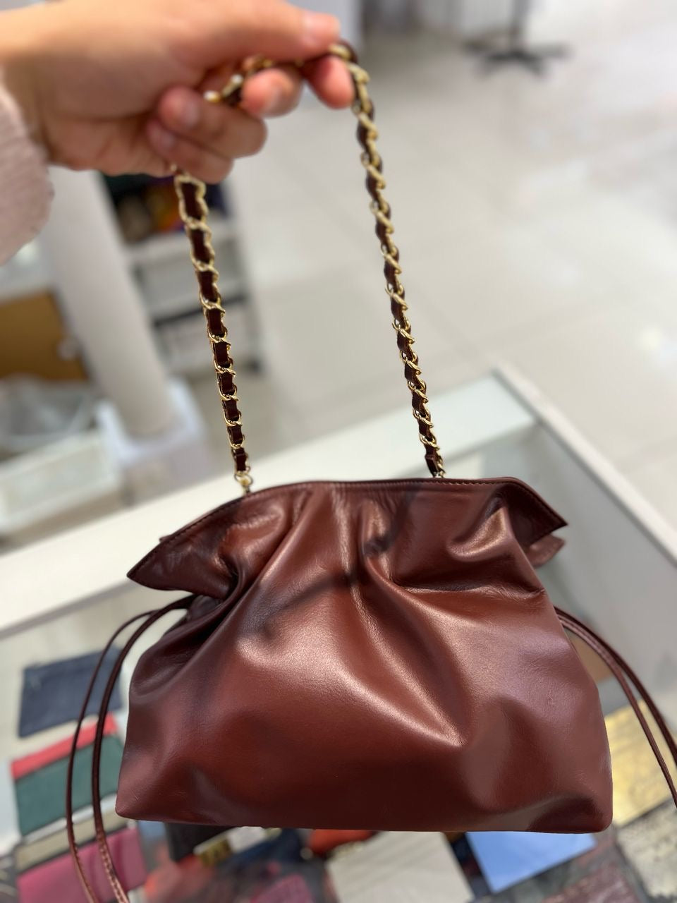 Italian Leather Bag - Dark Burgundy