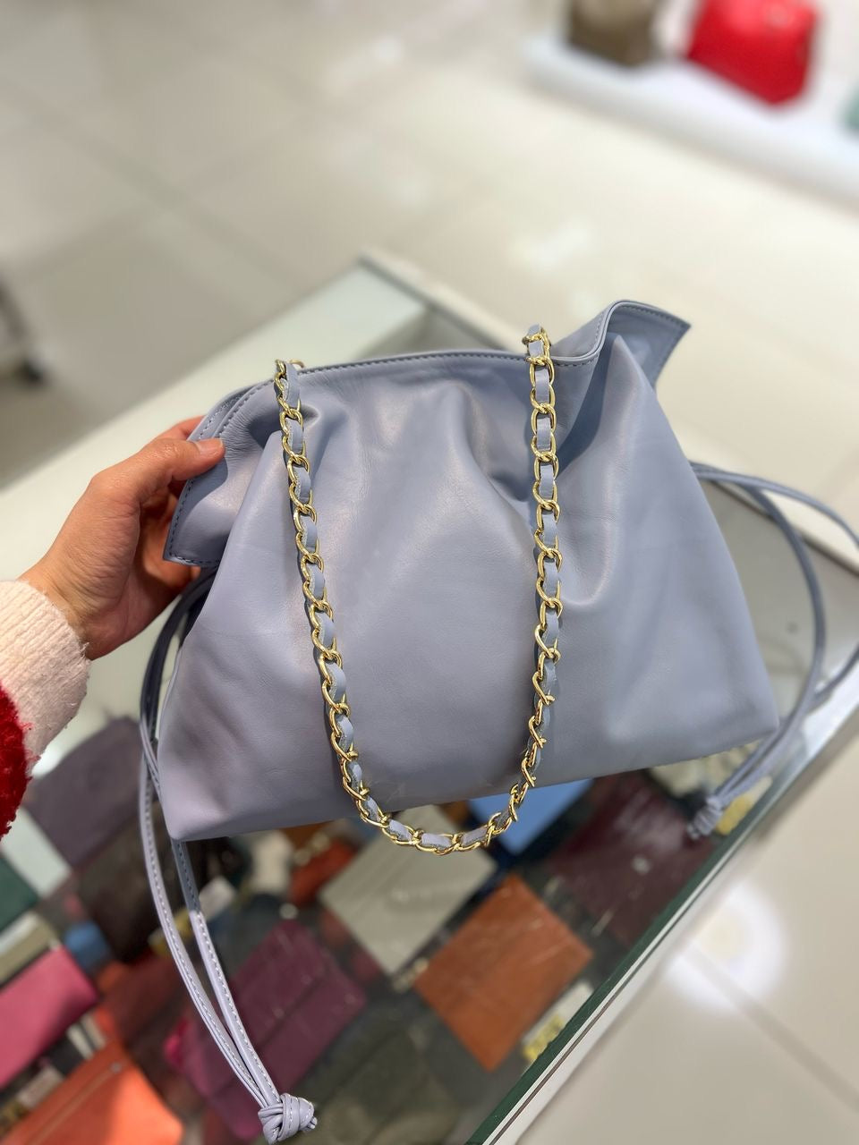 Italian Leather Bag - Blue