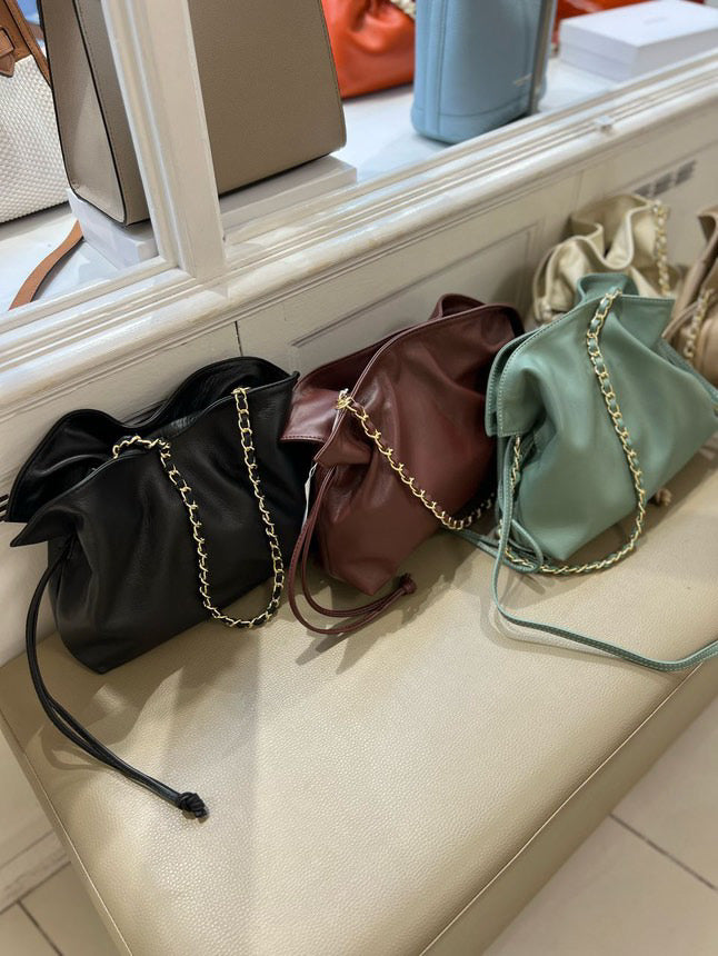 Italian Leather Bag - Black