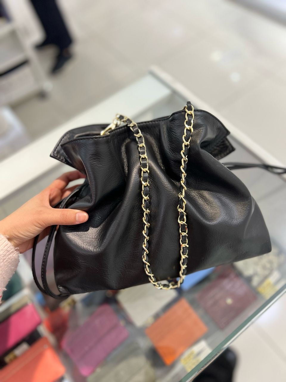 Italian Leather Bag - Black
