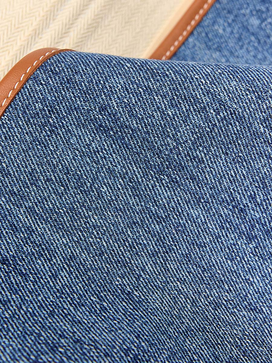 The Small Shan Satchel Bag - Denim