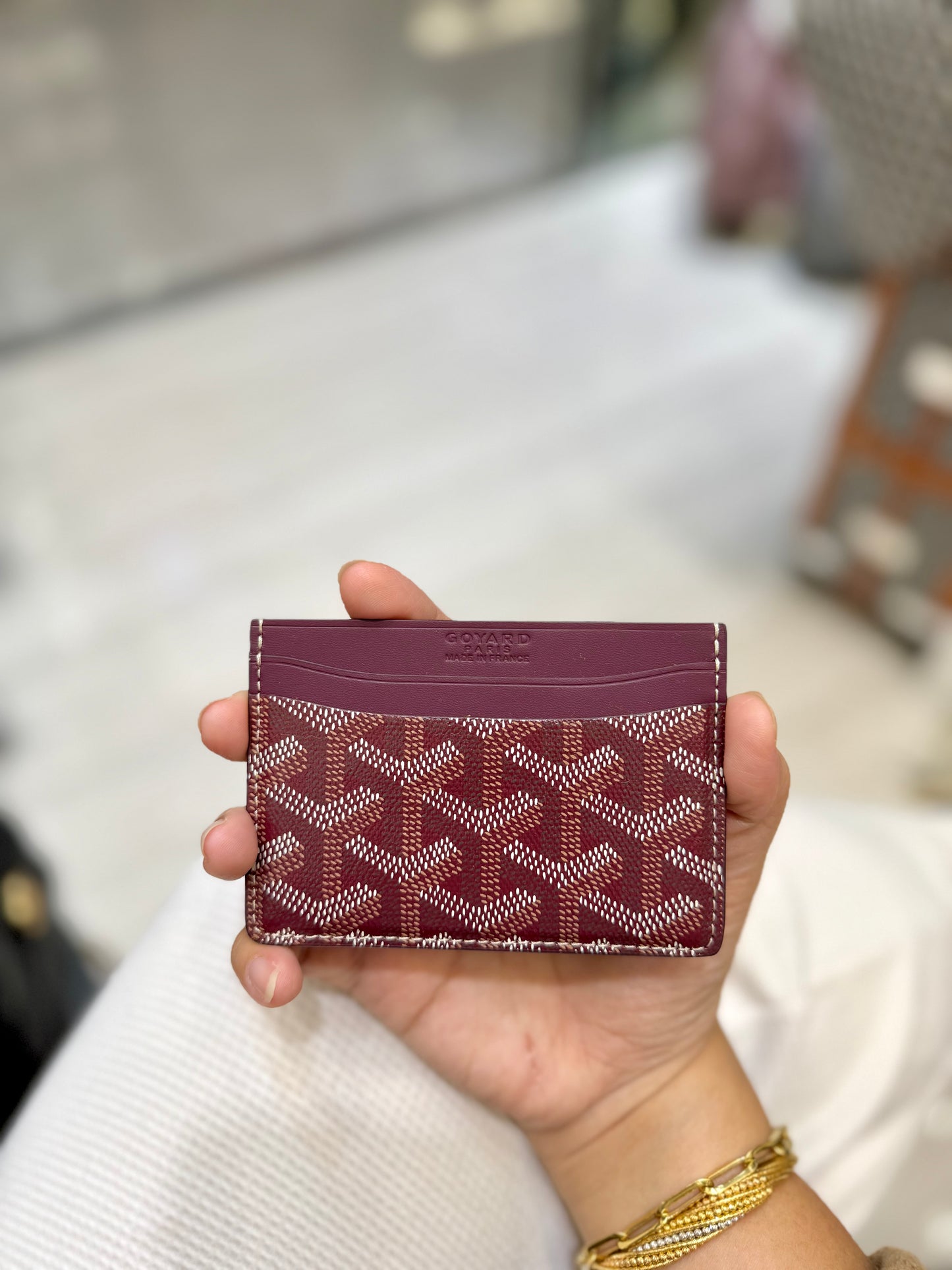 (Readystock) Goyard Card Holder - Burgundy