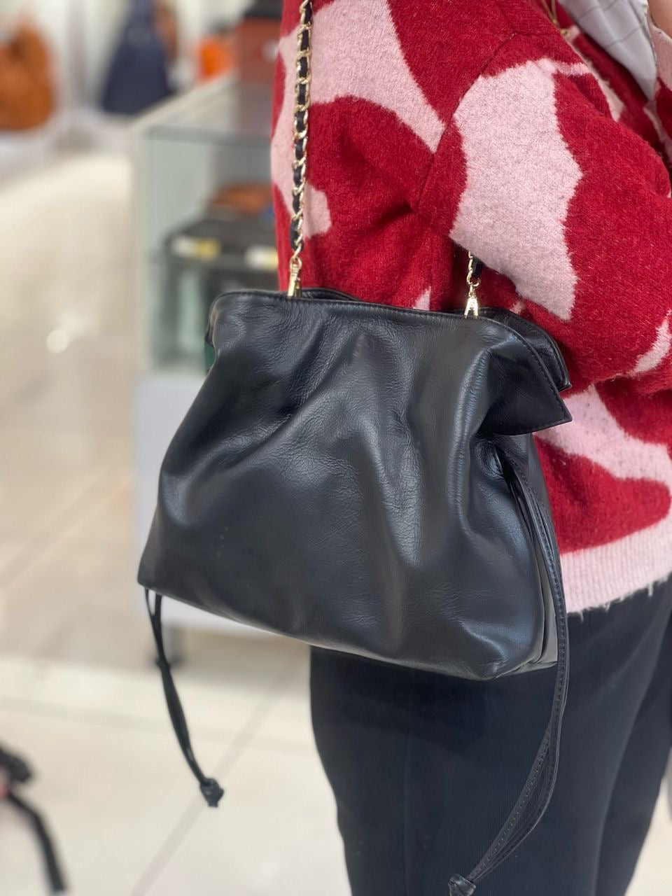 Italian Leather Bag - Black
