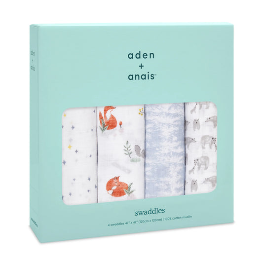 Aden+Anais Classic Swaddles 4 Pack - Naturally