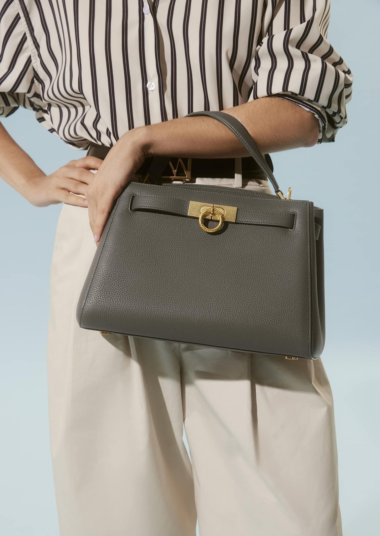 Madison Large Top Handle Bag Pebbled - Parisian Grey