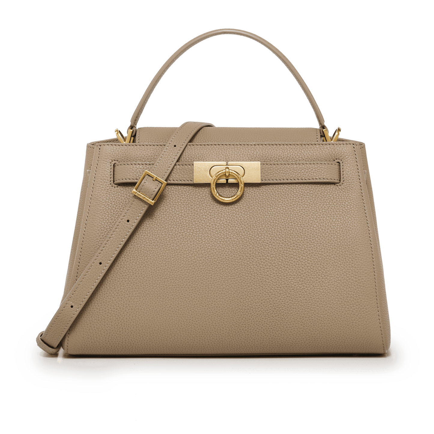 Madison Large Top Handle Bag Pebbled - Taupe