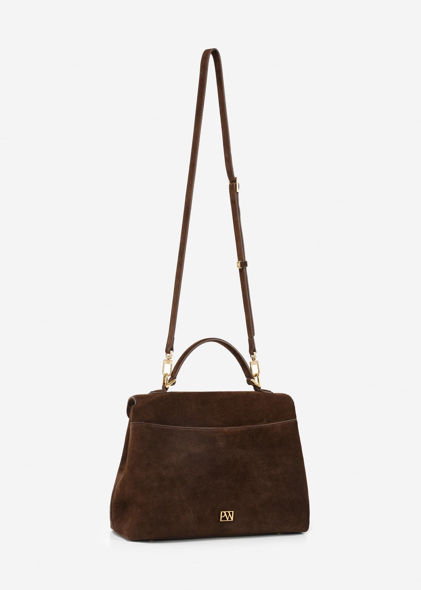 Grace Medium Soft Top Handle Bag - Chocolate Suede