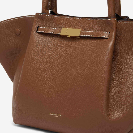 Demellier The Midi New York - Tan Small Grain Ecru Stitching