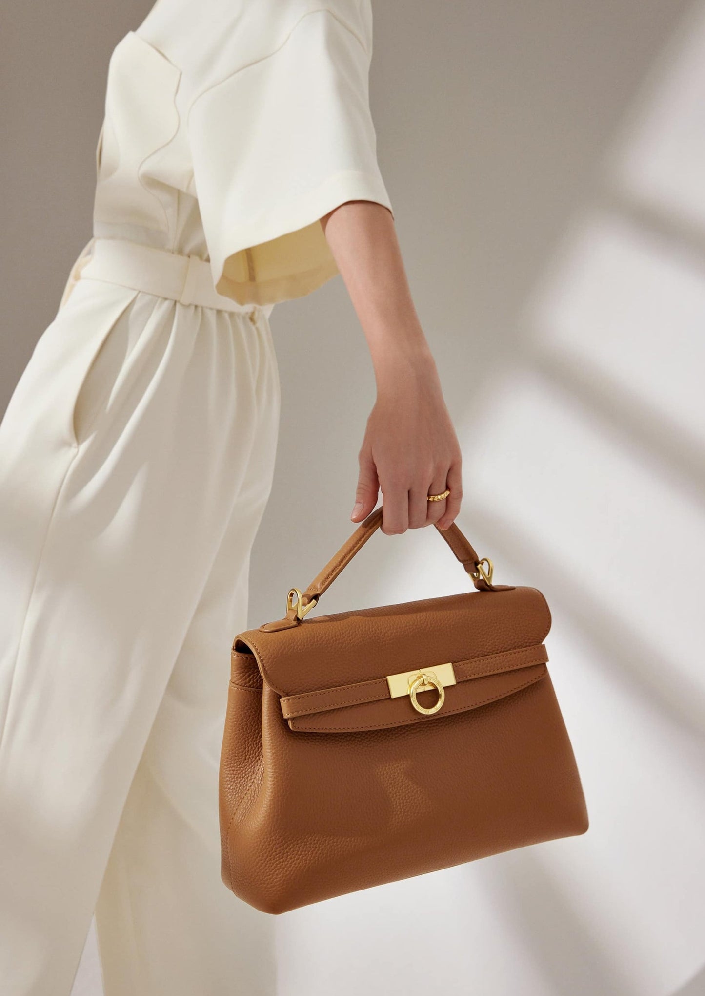Grace Medium Soft Top Handle Bag - Brown