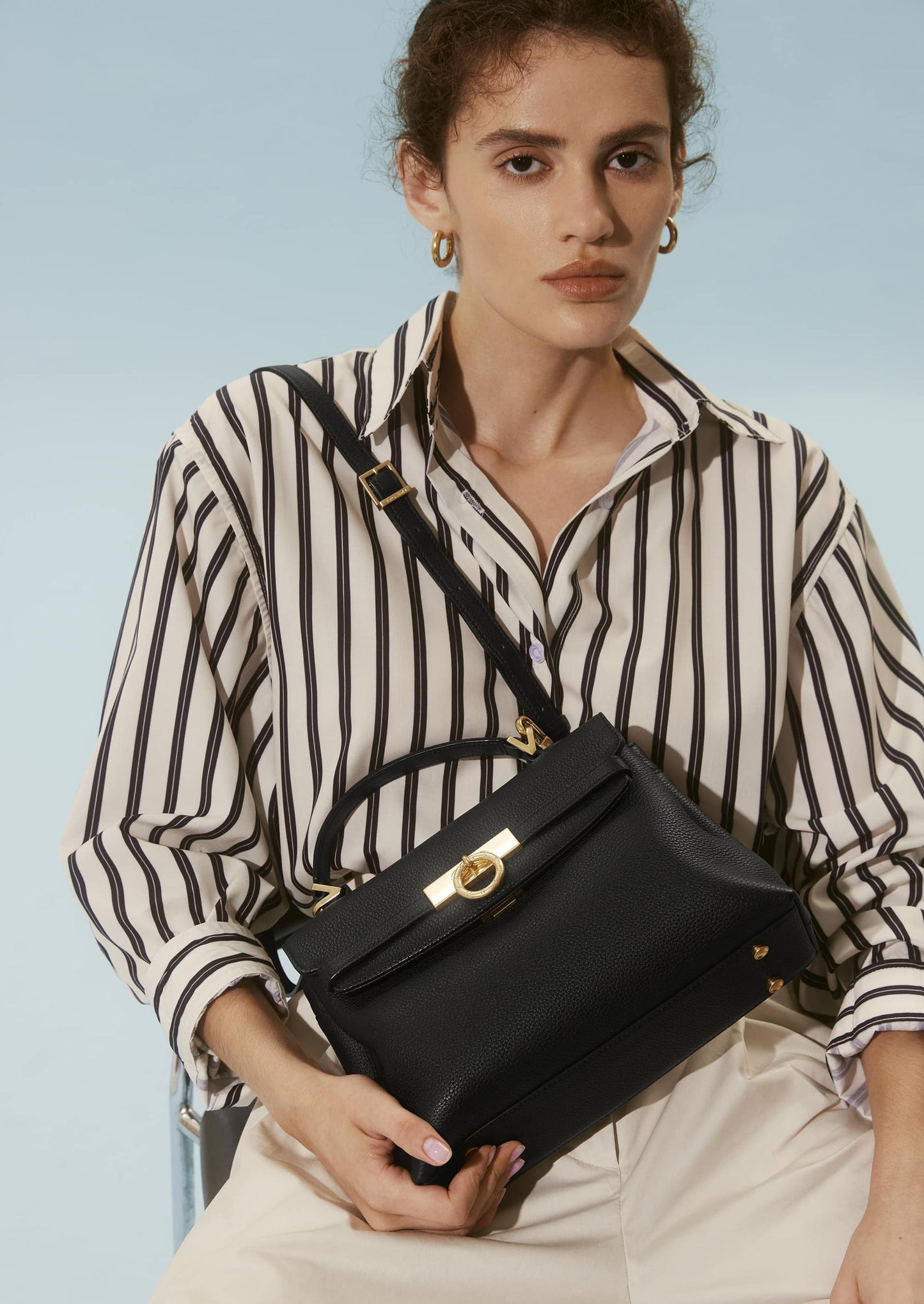 Grace Soft Top Handle Bag - Black