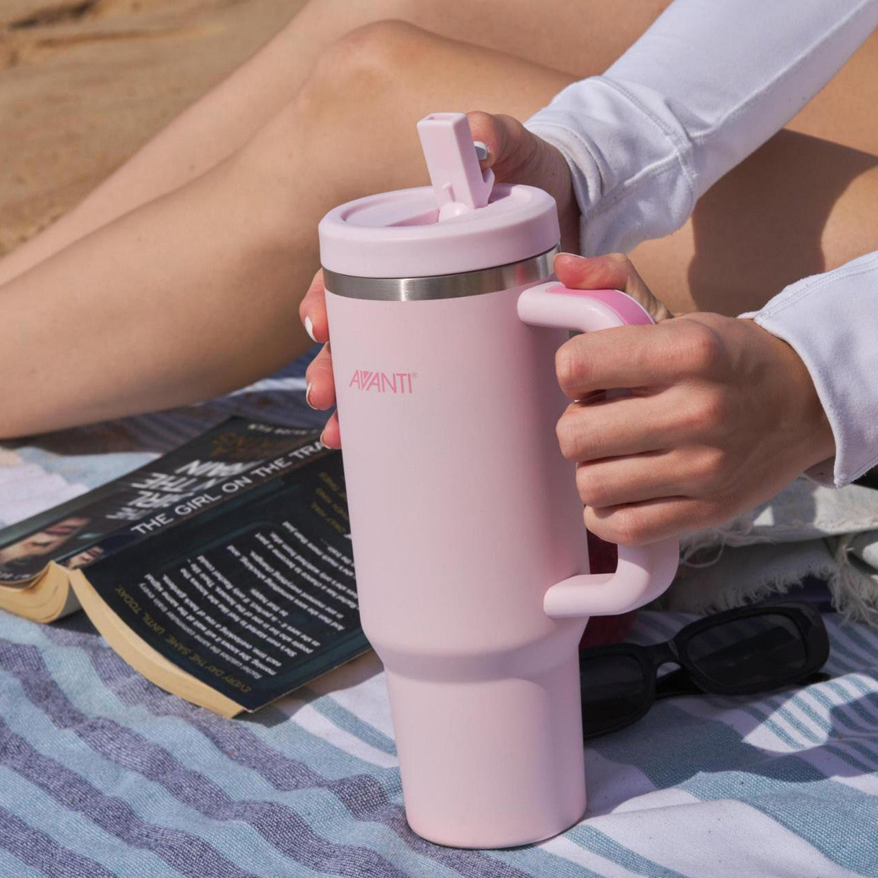 (READYSTOCK) Avanti HydroQuench Insulated Tumbler with Two Lids, 1L - Blush Pink