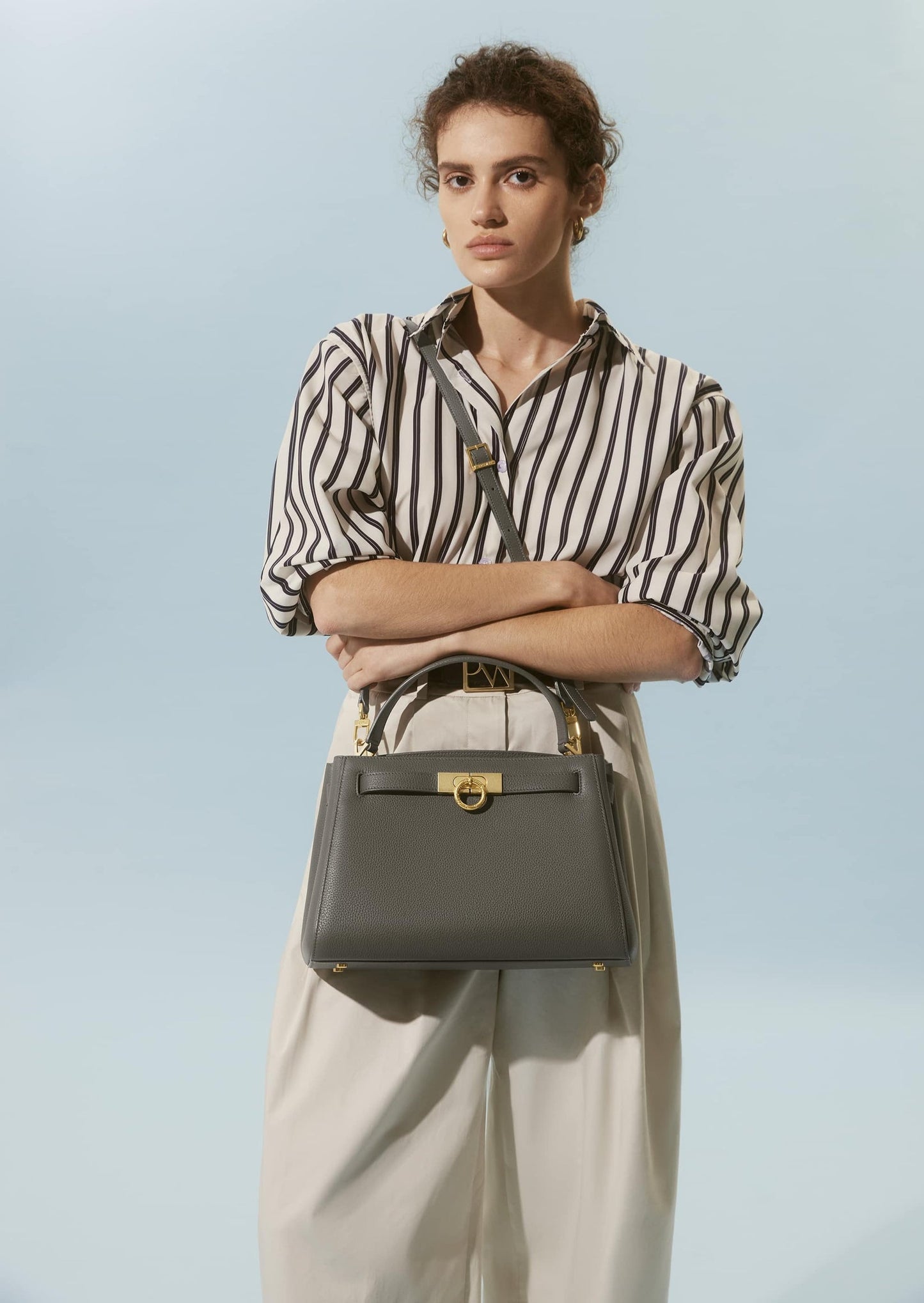 Madison Large Top Handle Bag Pebbled - Parisian Grey