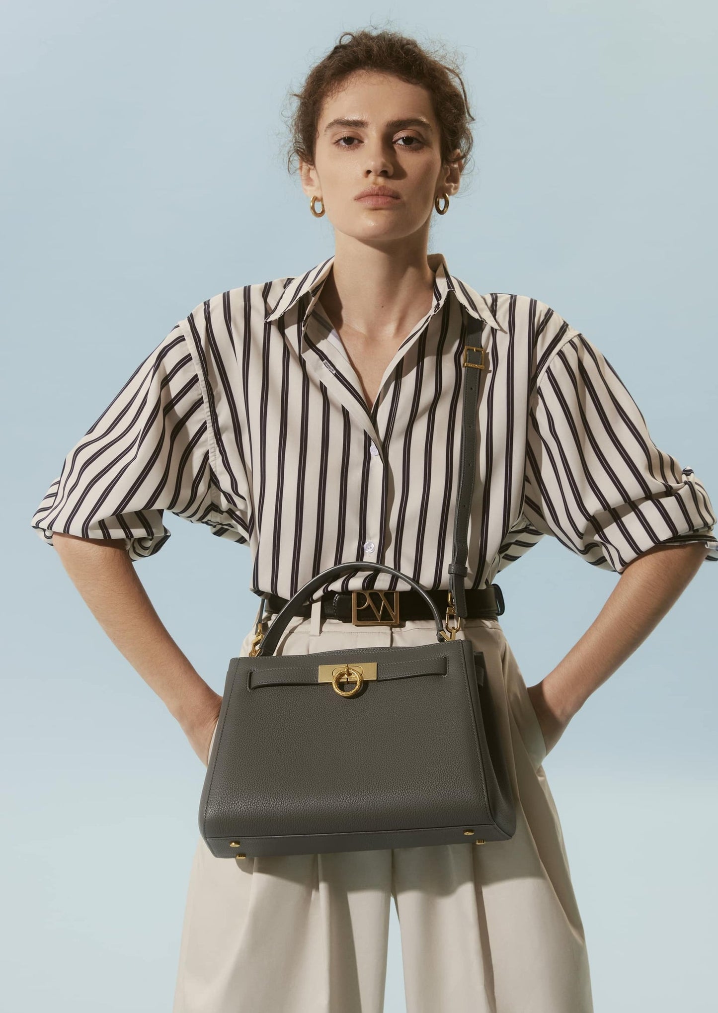 Madison Large Top Handle Bag Pebbled - Parisian Grey