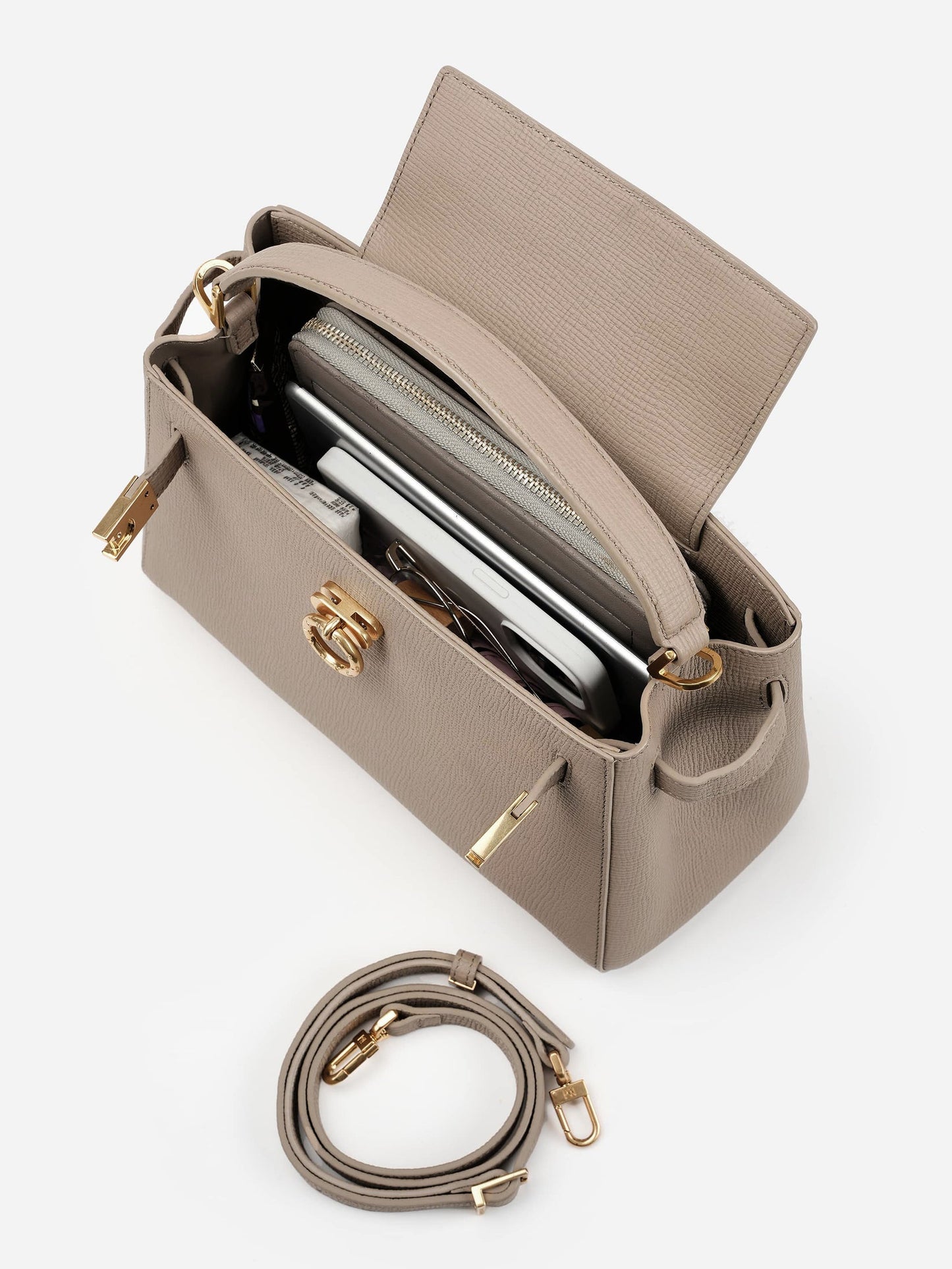 Madison Large Top Handle Bag - Taupe