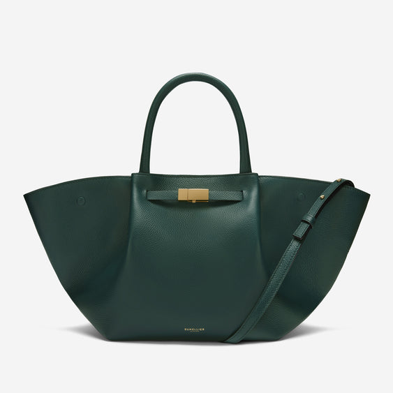 Demellier The Midi New York Forest Green Small Grain
