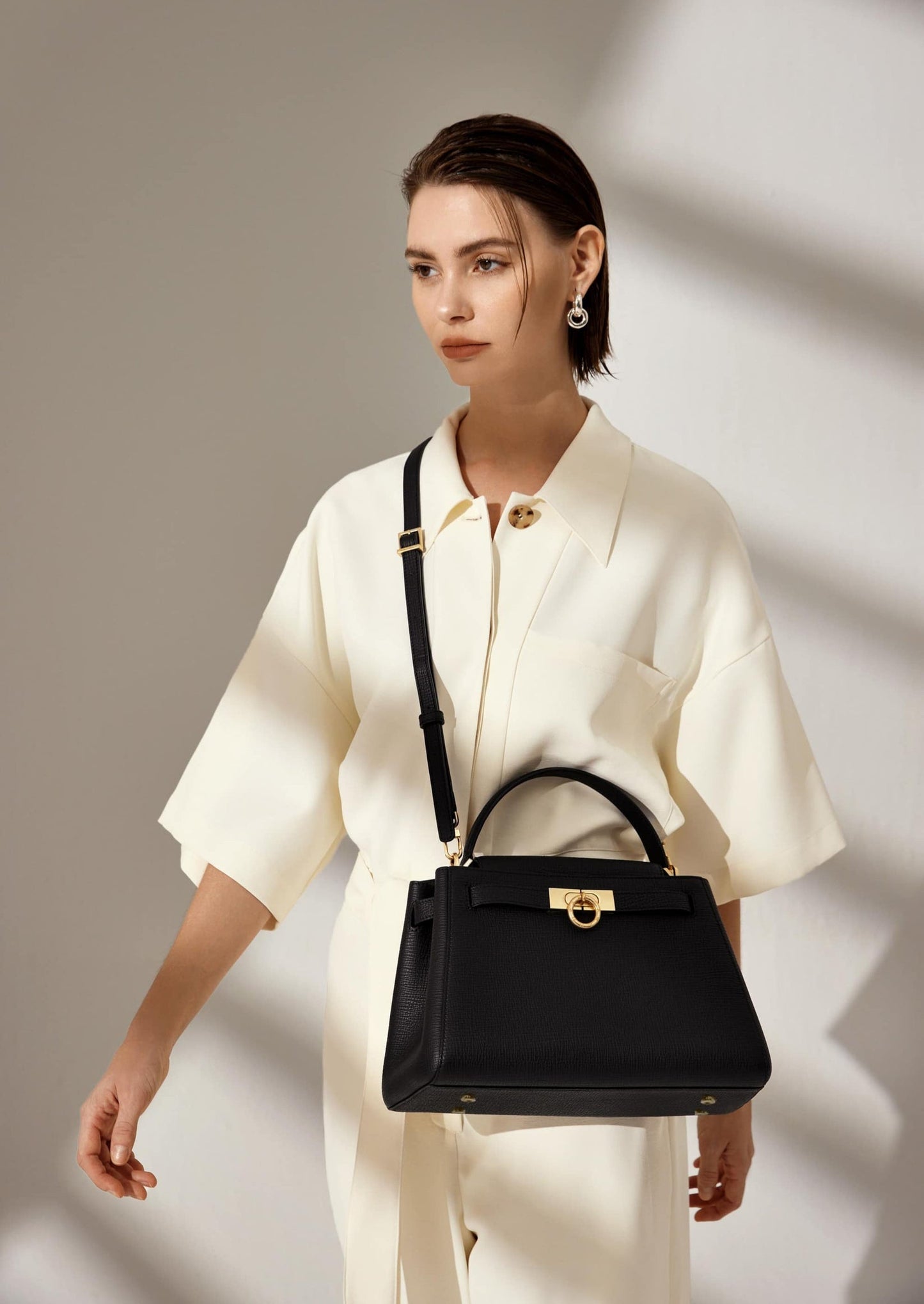 Madison Large Top Handle Bag - Black