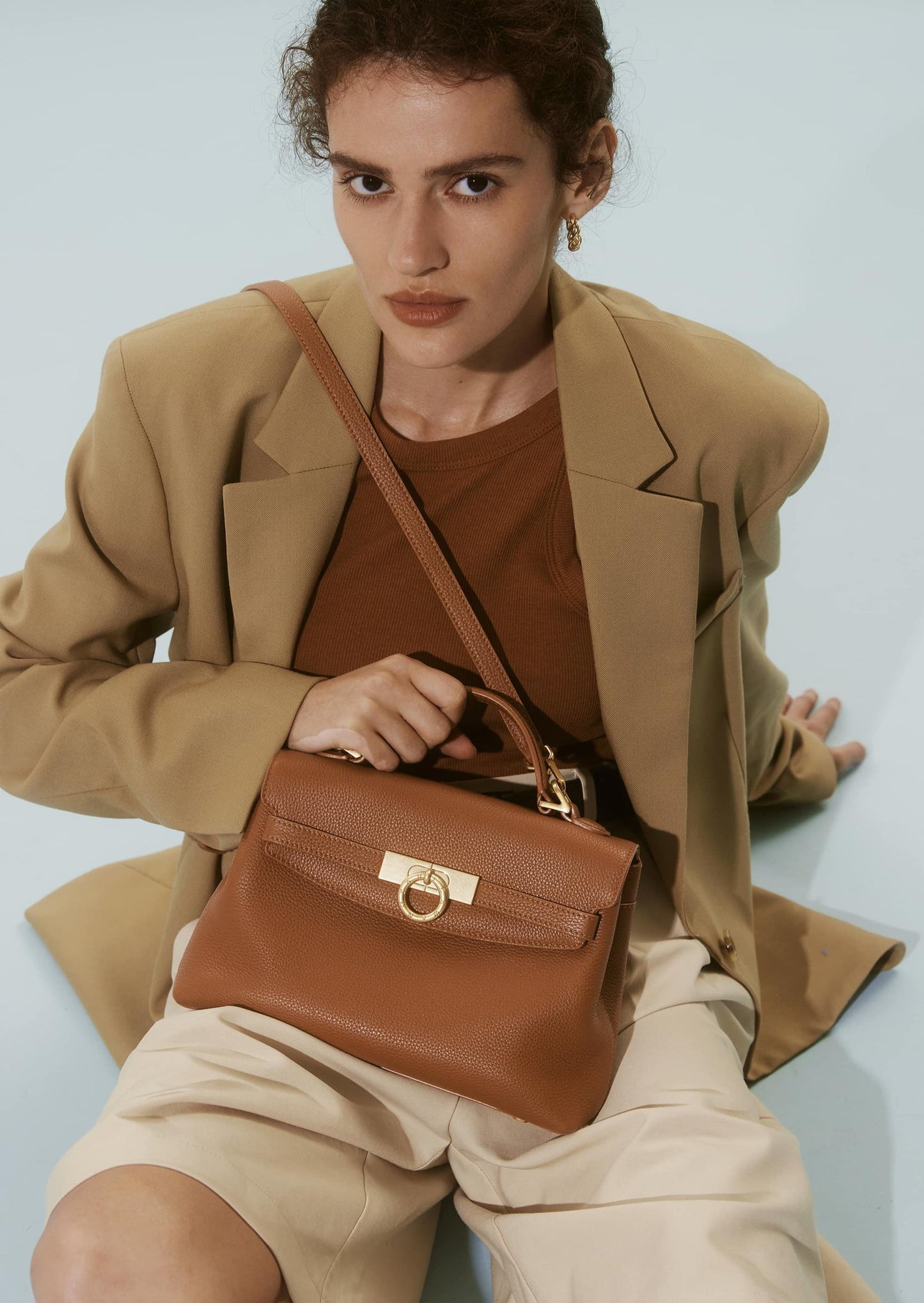 Grace Soft Top Handle Bag - Brown