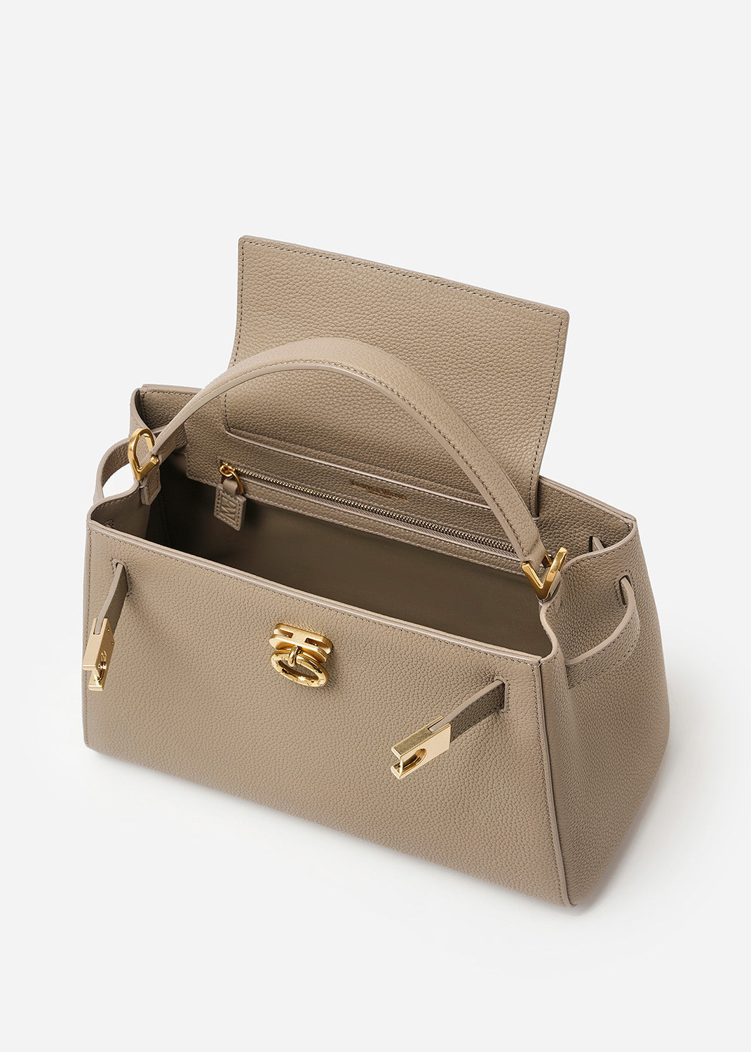 Madison Large Top Handle Bag Pebbled - Taupe