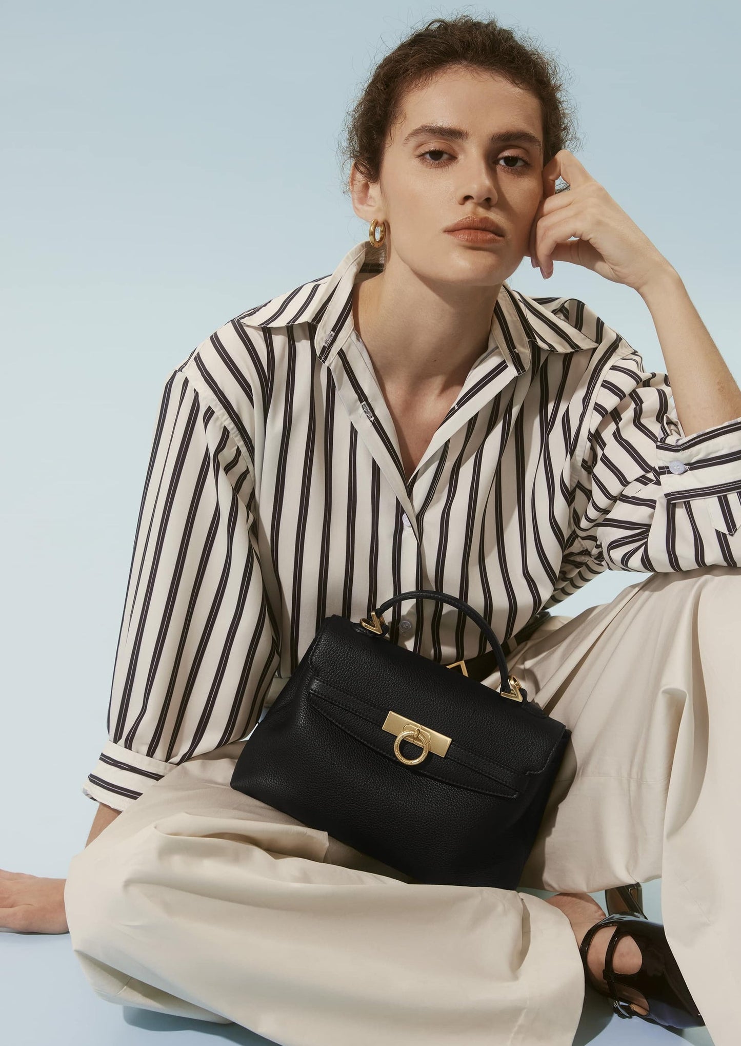 Grace Soft Top Handle Bag - Black
