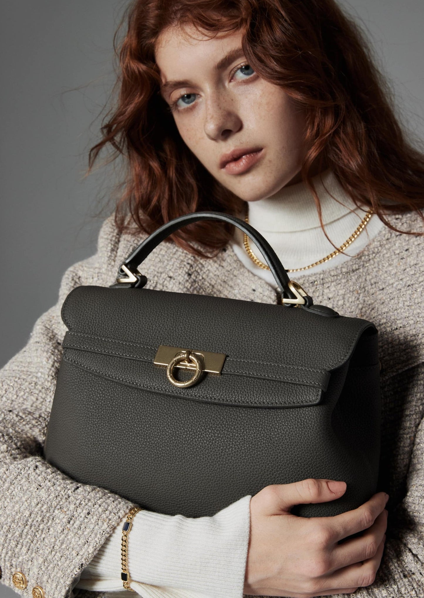 Grace Medium Soft Top Handle Bag - Parisian Grey