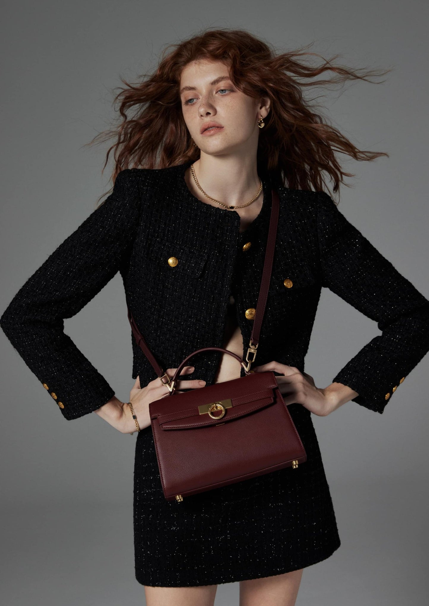 Grace Top Handle Bag Eve - Burgundy
