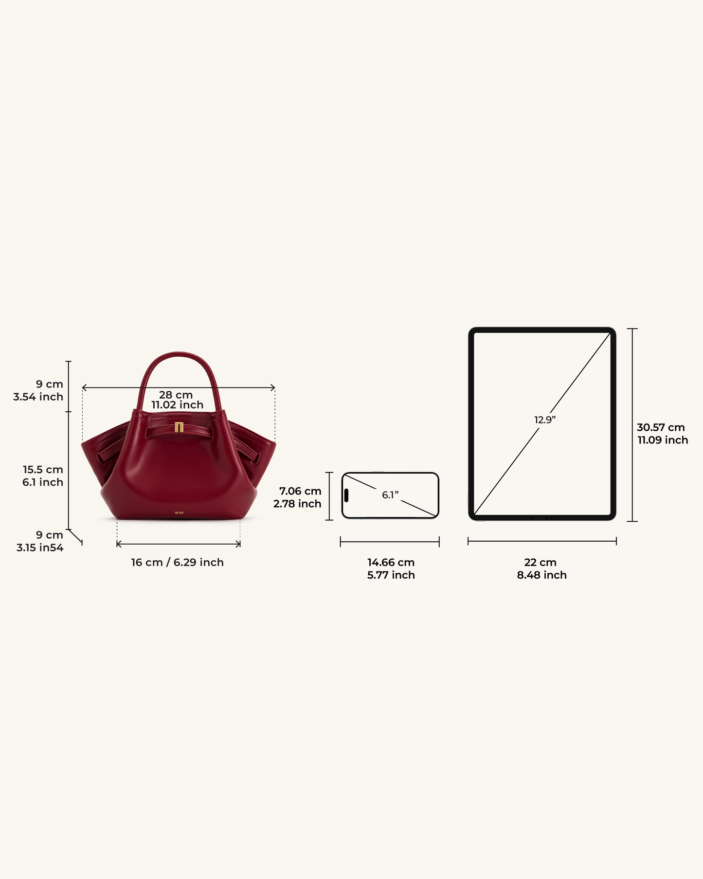 JW PEI Hana Mini Tote Bag - Claret