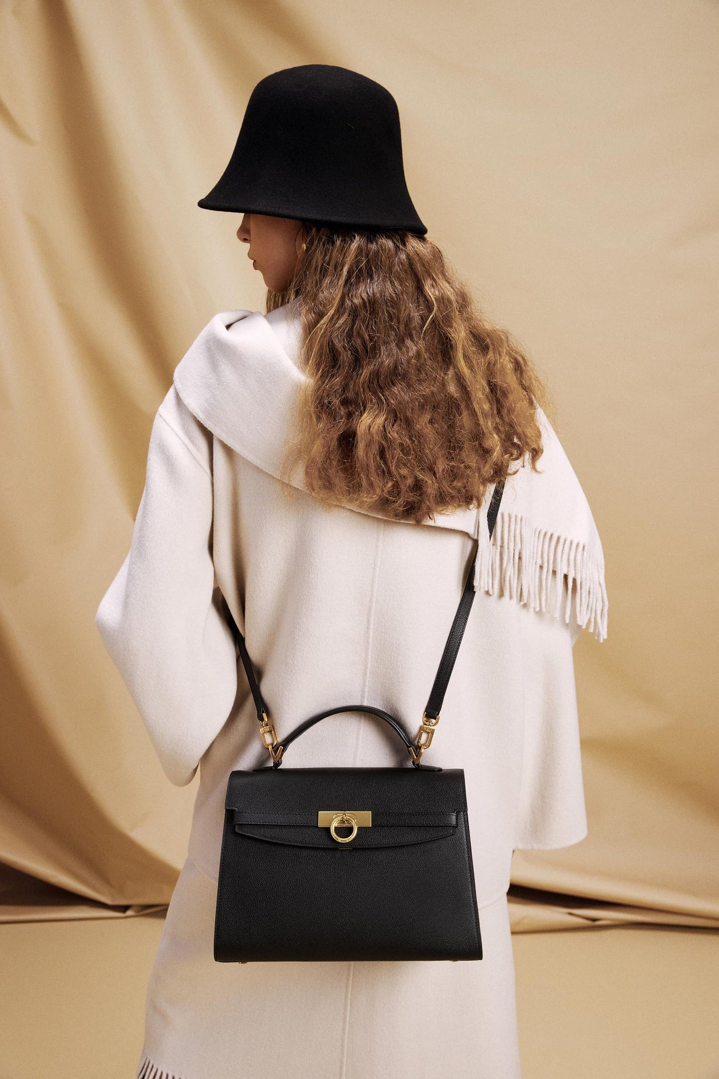 Grace Medium Top Handle Bag - Black