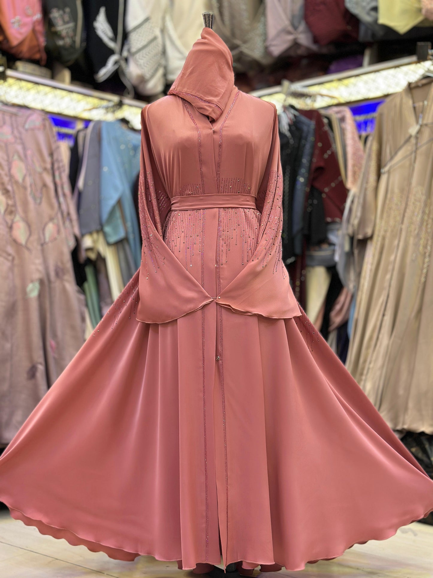 Jubah Madinah Butterfly - Mauve Pink