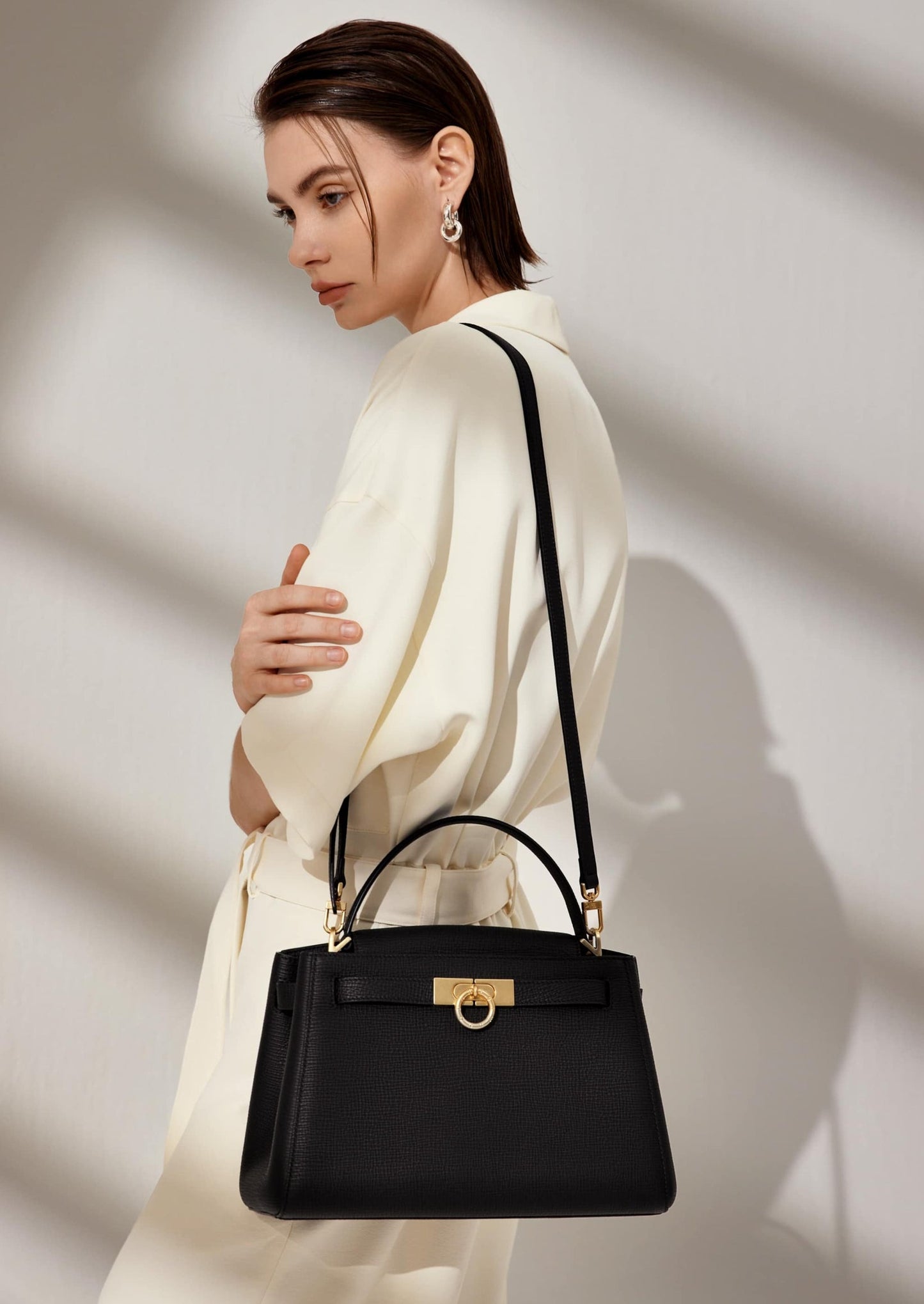 Madison Large Top Handle Bag - Black