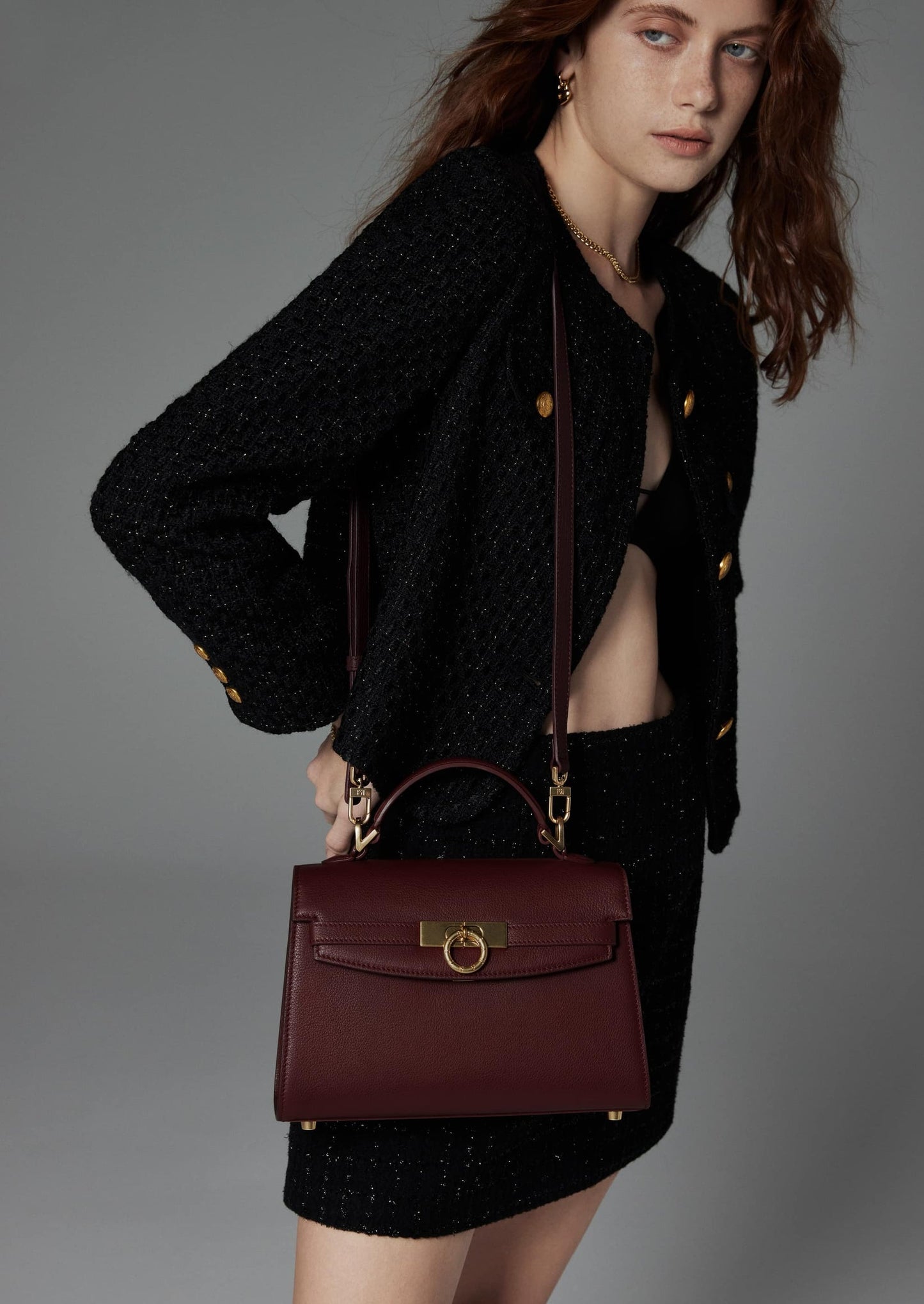 Grace Top Handle Bag Eve - Burgundy