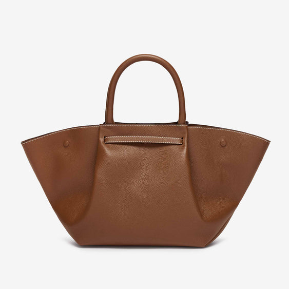 Demellier The Midi New York - Tan Small Grain Ecru Stitching