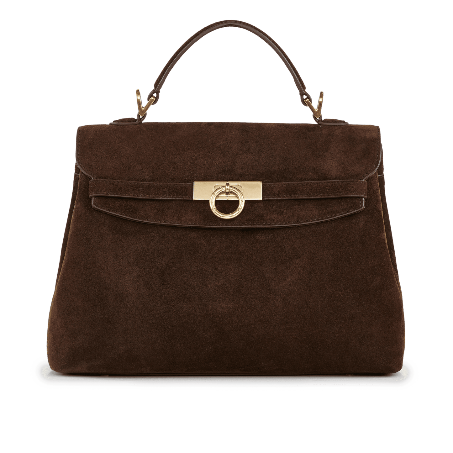 Grace Medium Soft Top Handle Bag - Chocolate Suede