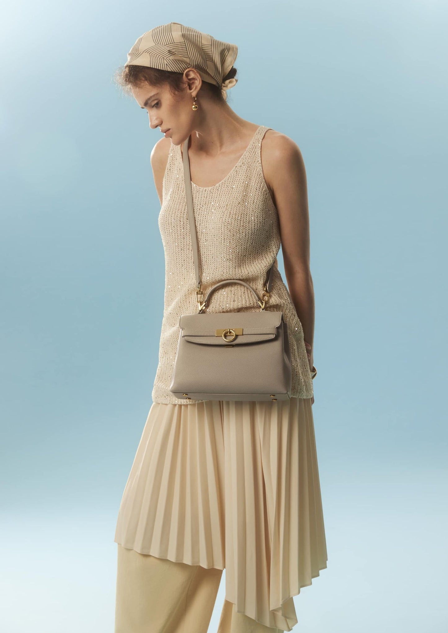 Grace Soft Top Handle Bag - Taupe