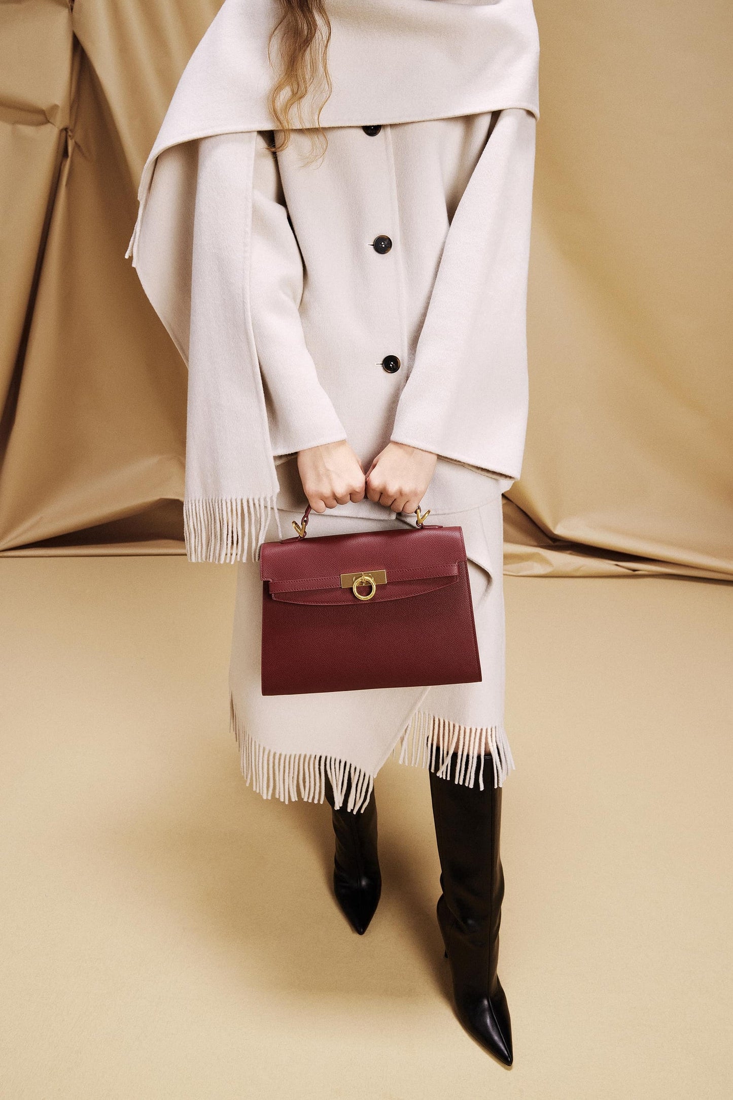 Grace Medium Top Handle Bag - Burgundy