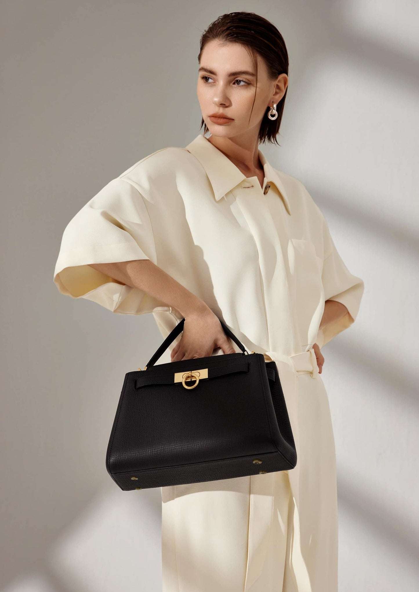 Madison Large Top Handle Bag - Black