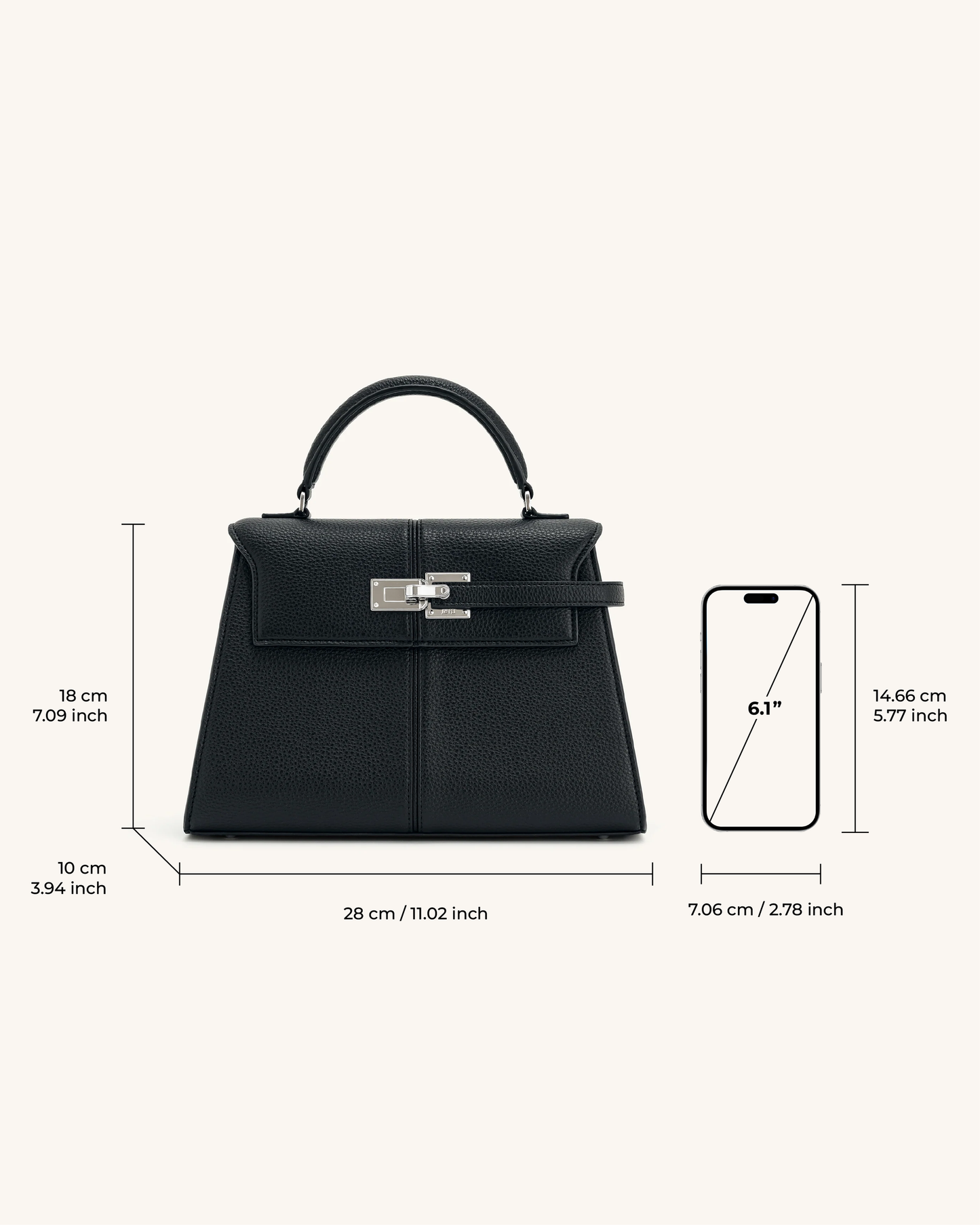 JW PEI Pink Elise Large Top Handle Bag - Black