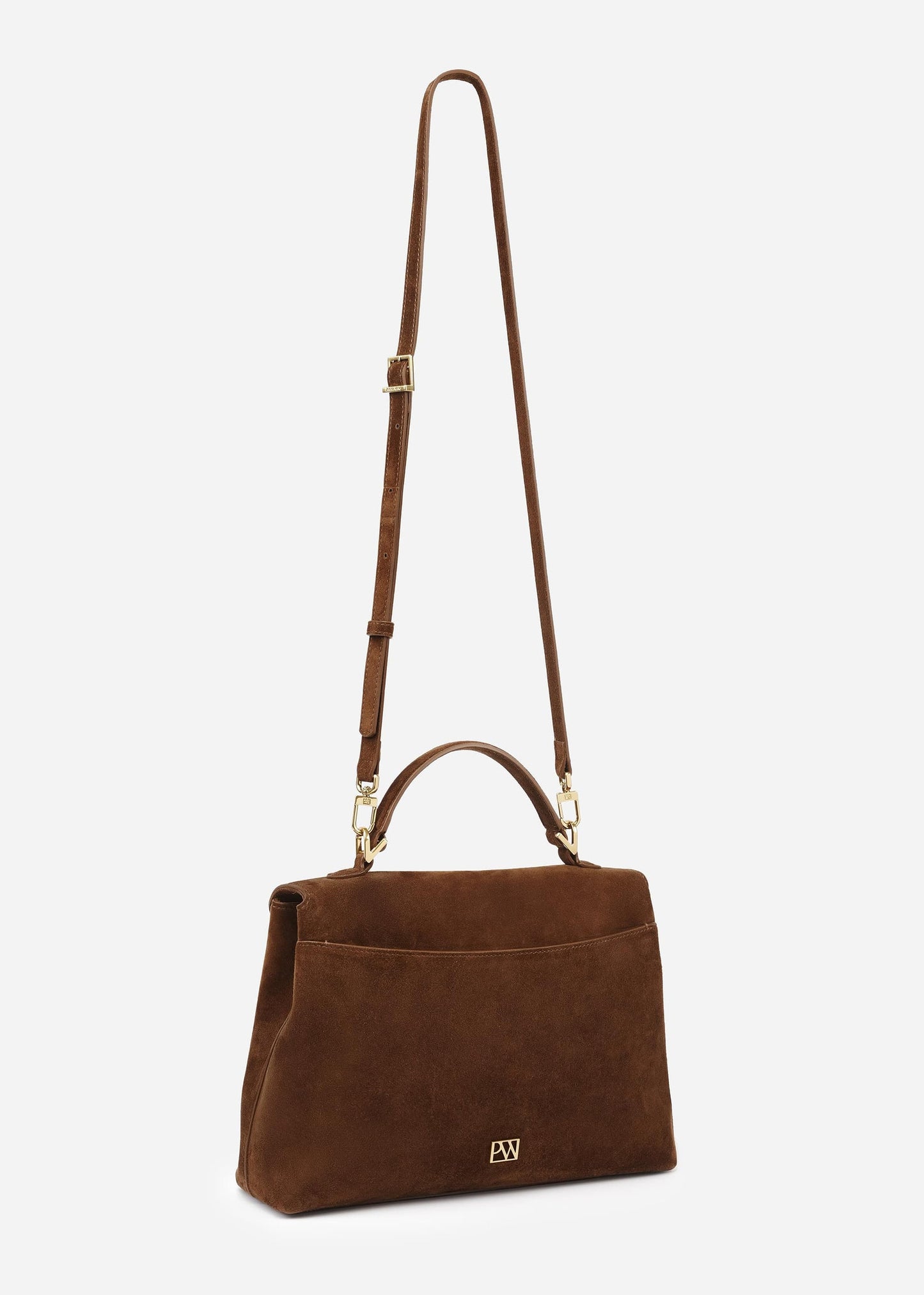 Grace Medium Soft Top Handle Bag - Brown Suede