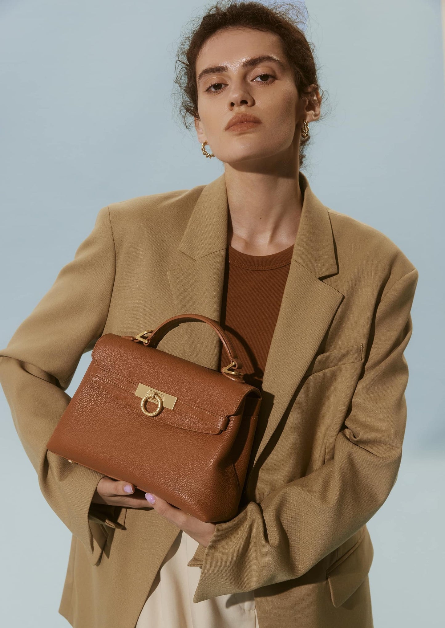 Grace Soft Top Handle Bag - Brown