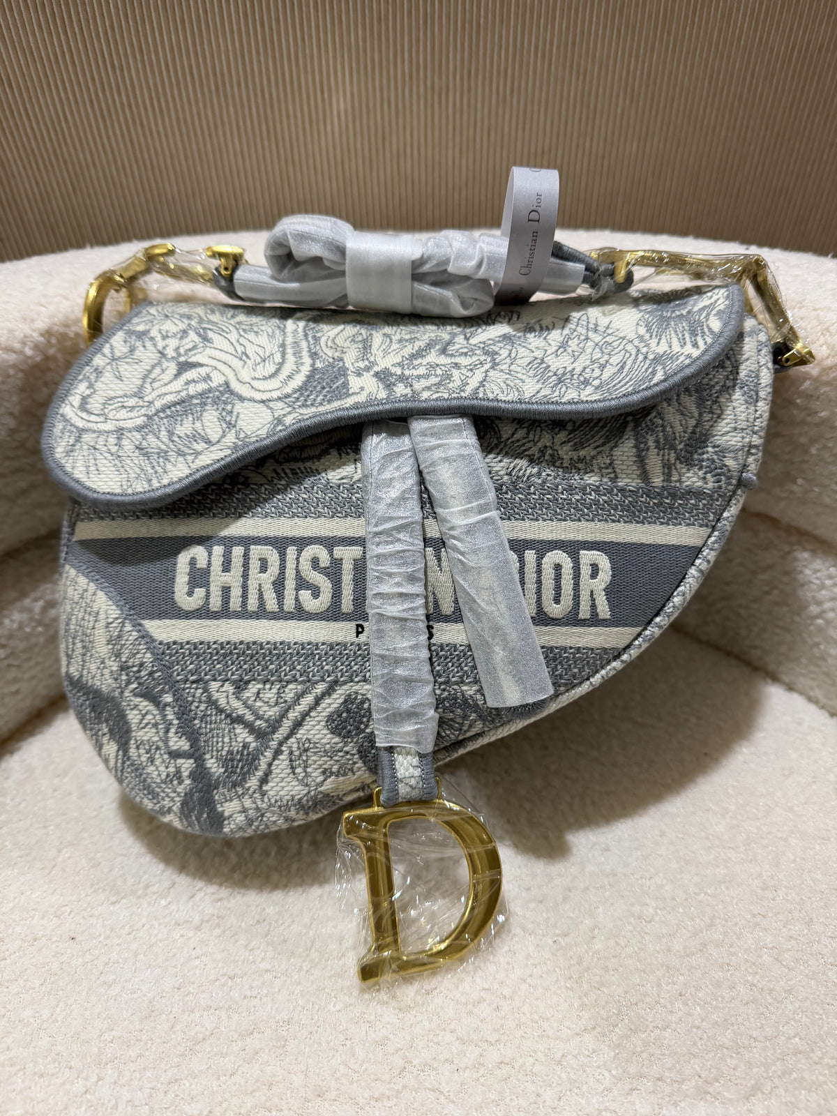 Dior Small Saddle Bag - Gray
