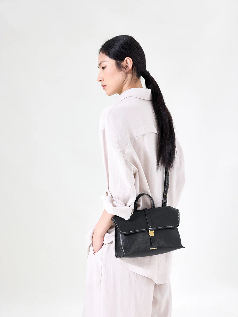 The Small Shan Satchel Bag - Onyx