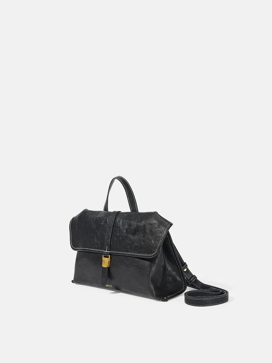 The Small Shan Satchel Bag - Onyx