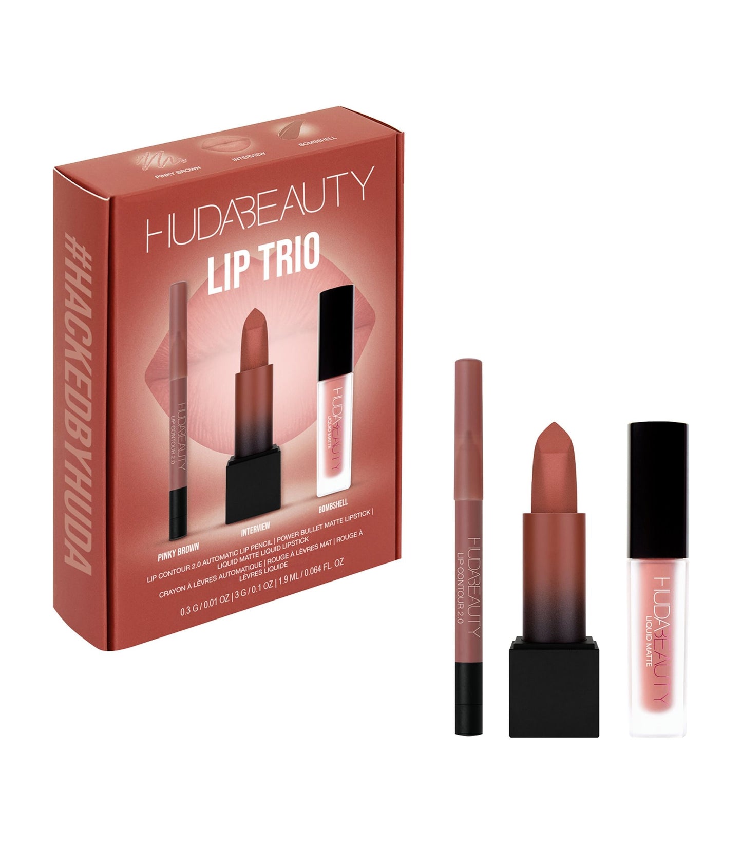 HUDA BEAUTY The Ultimate Lip Trio Set - Bombshell