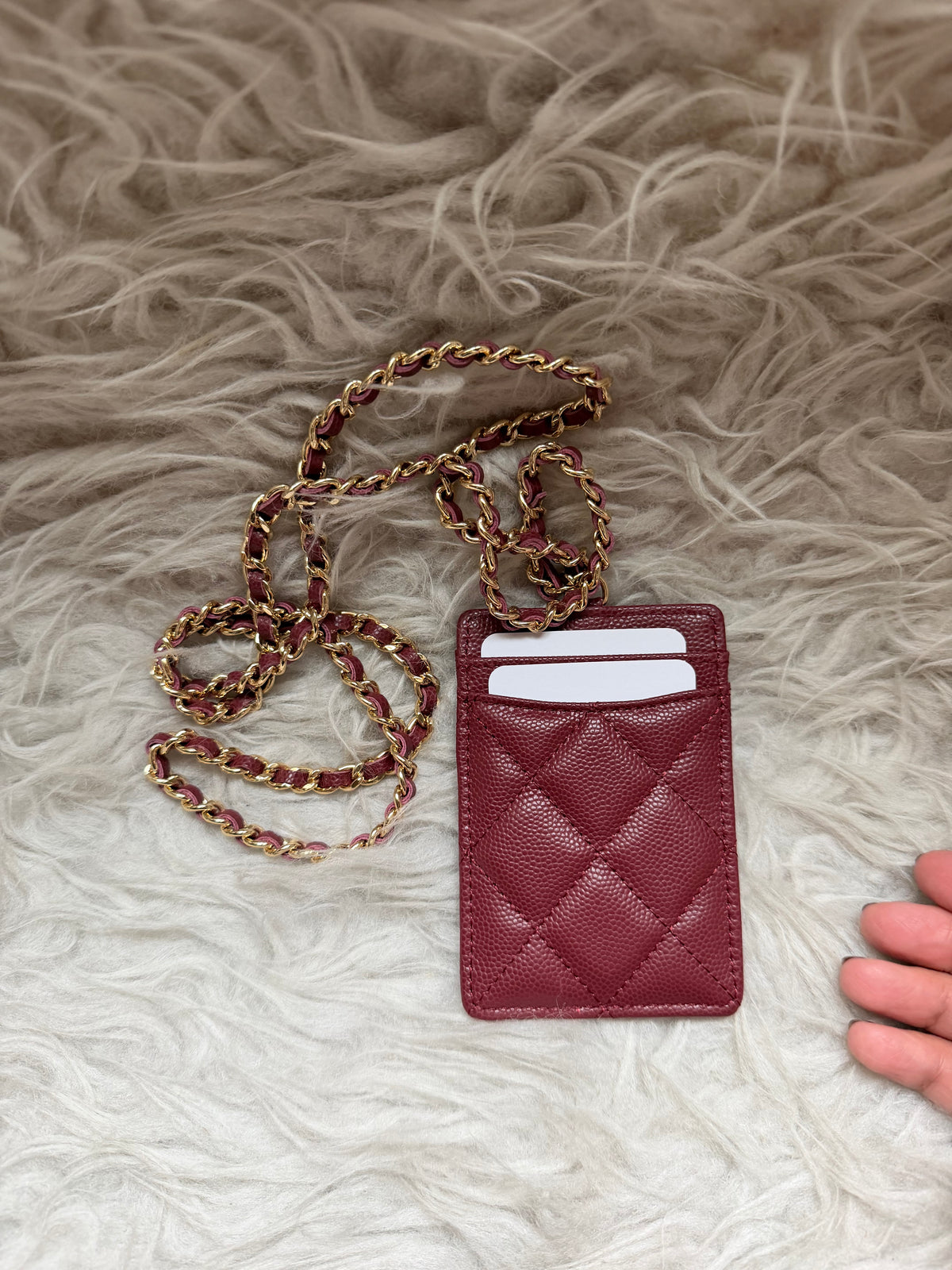 (Readystock) Chanel Lanyard - Burgundy