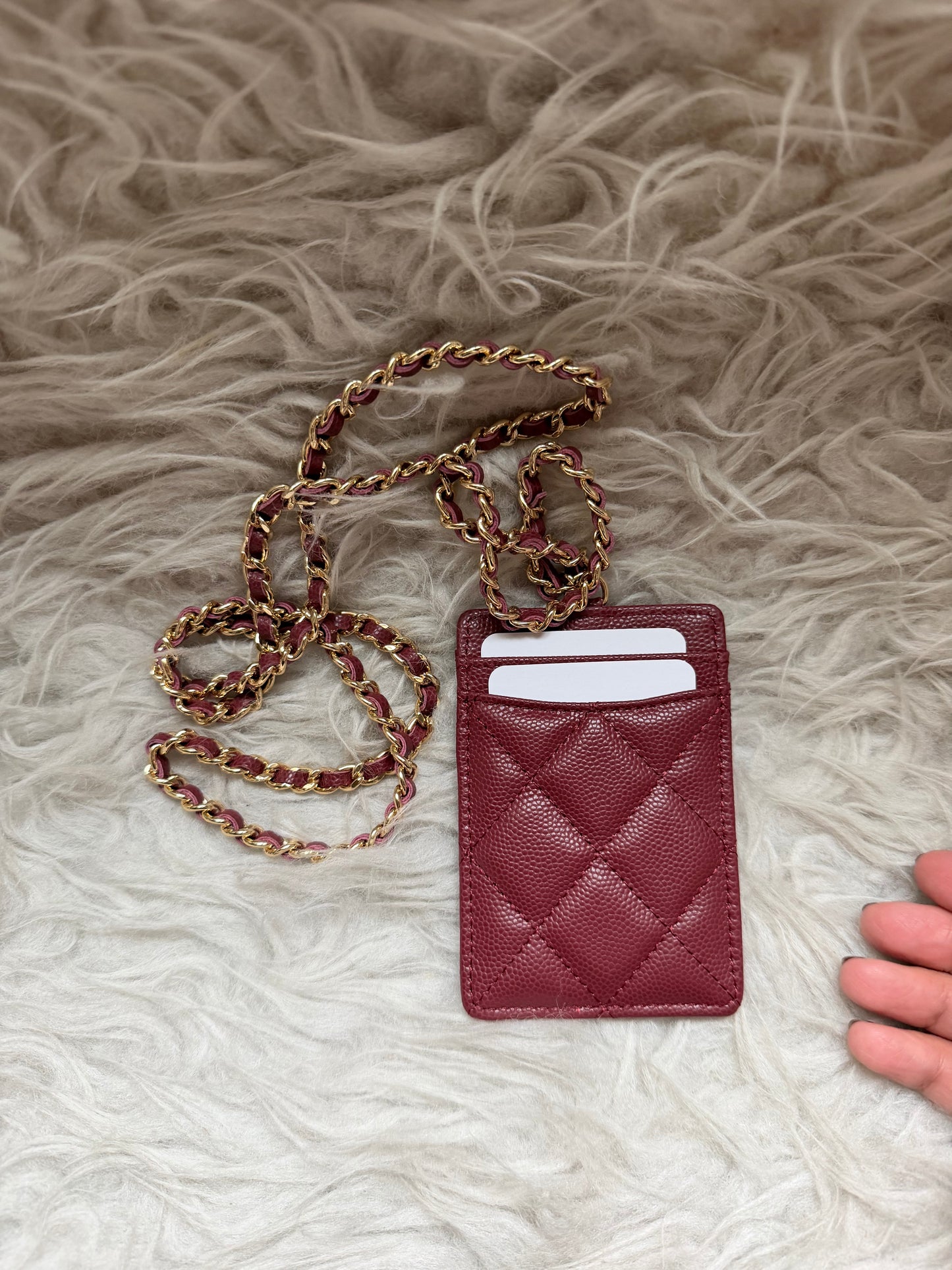(Readystock) Chanel Lanyard - Burgundy