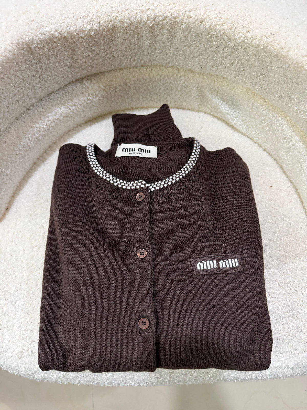 MiuMiu Knit Cardigan - Dark Brown