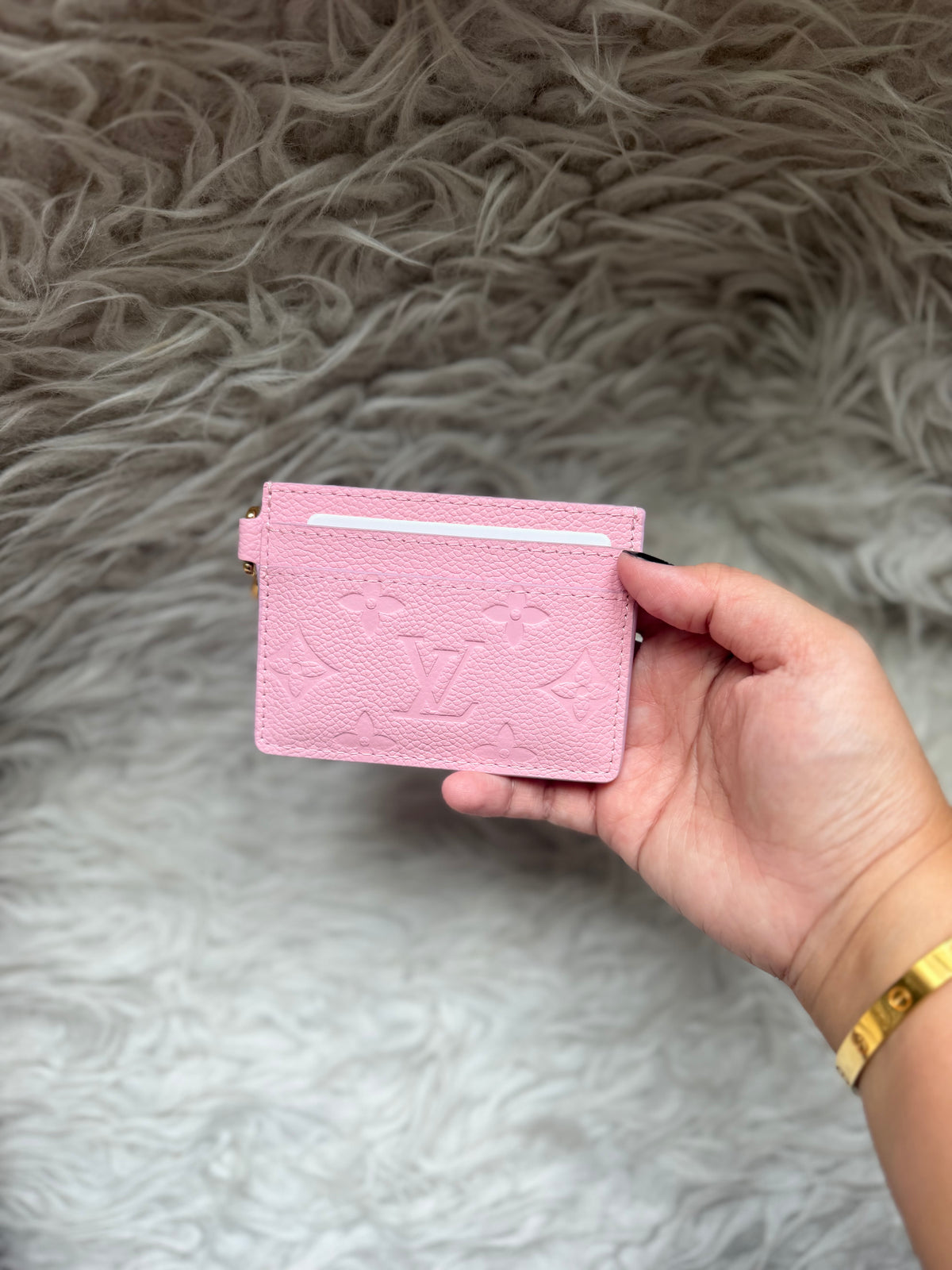 (Readystock) LV Charms Card Holder - Pink