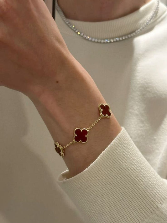 (Readystock) Van Cleef Arpels Vintage Alhambra Bracelet - Maroon