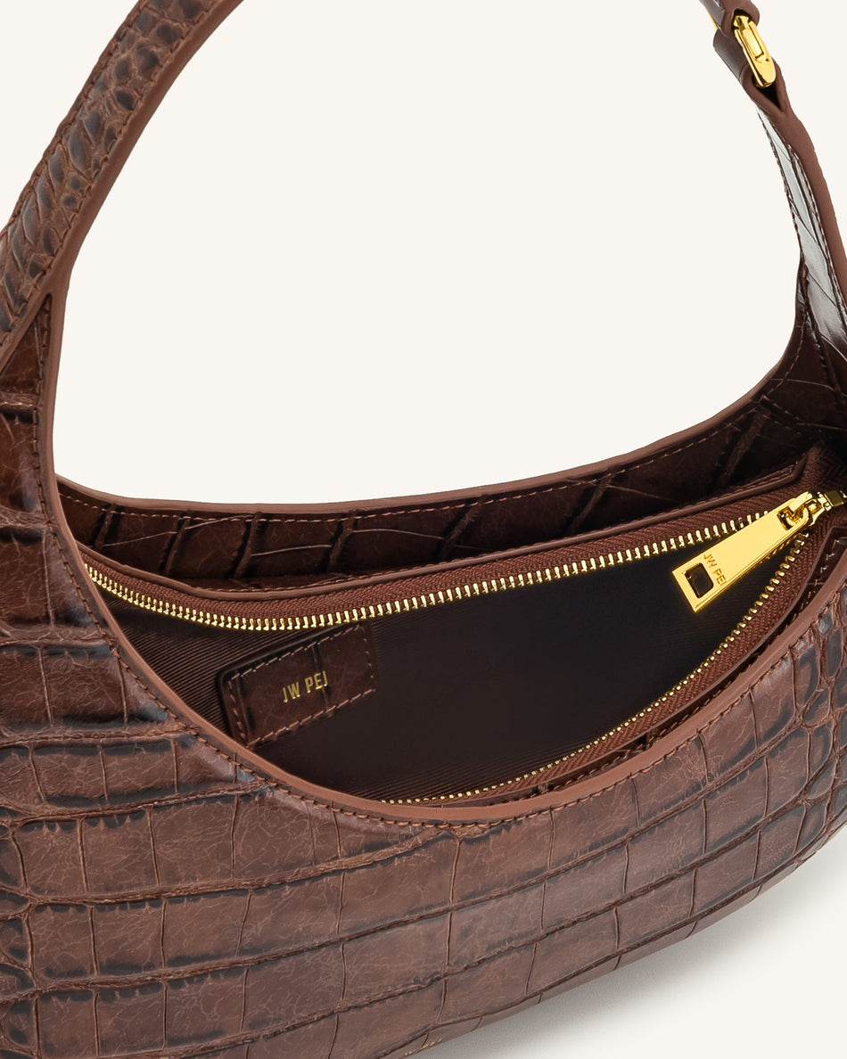 JW PEI Harlee Shoulder Bag - Brown Croc