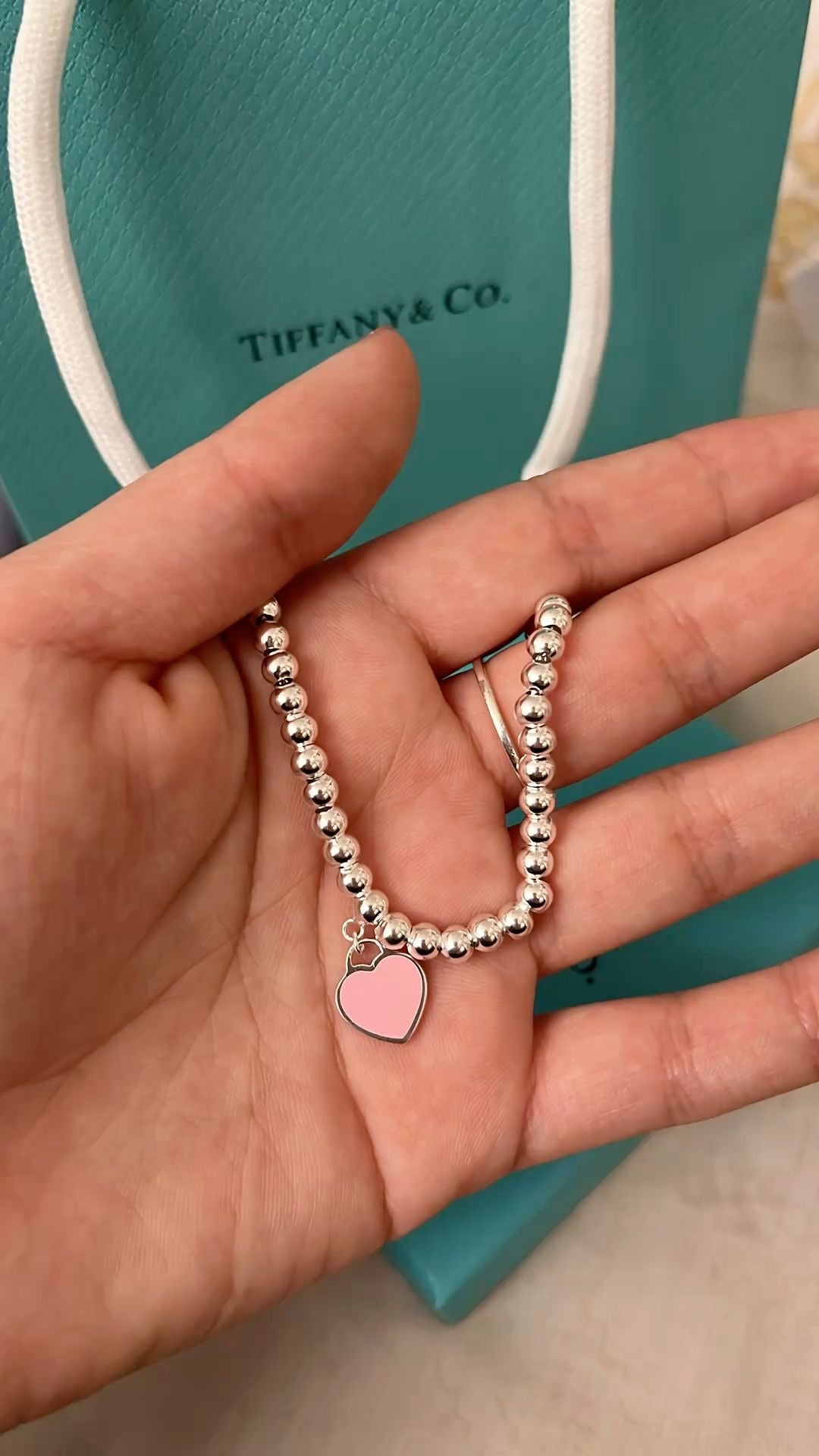 (Readystock) Tiffany & Co Heart Bracelet Pink