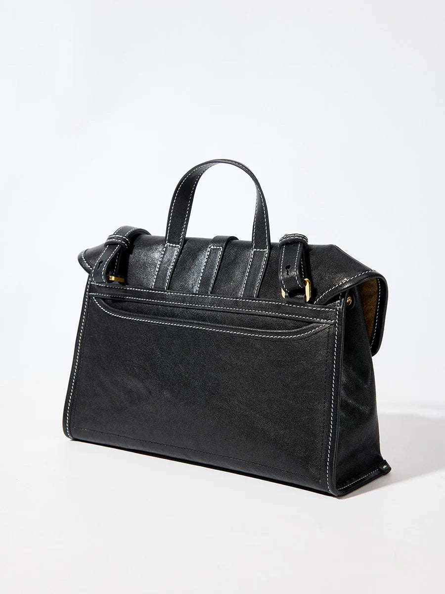 The Small Shan Satchel Bag - Onyx